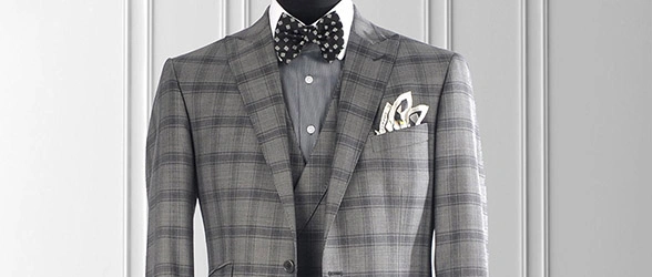Traje a medida gris cuadro
